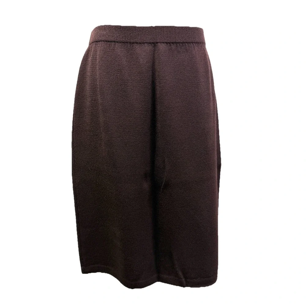 St. John Brown 3 Piece Santana Knit Skirt Set Women's Size 12/2/P - Picture 7 of 16